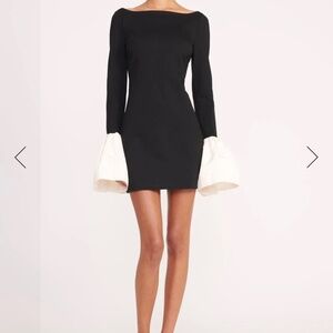 Staud HAWTHORNE DRESS BLACK IVORY